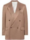 Lardini Double-breasted Blazer In Neutrals