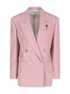 Lardini Long-sleeved Suit Jacket In Pink