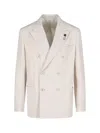 Lardini Double-breasted Blazer In White