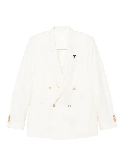 Lardini Double-breasted Blazer In White