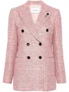 Lardini Brooch-detail Blazer In Pink