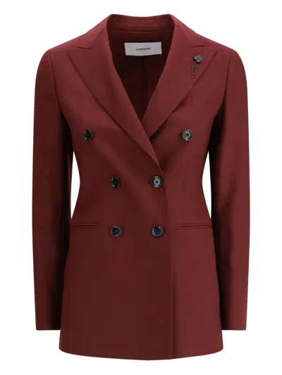 Lardini Double-breasted Button Detail Jacket In Multi