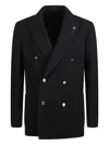 Lardini Double-breasted Button Jacket In Black