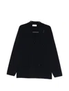 Lardini Double-breasted Black Tailored Jacket With Structured Lapel In Black