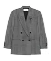 Lardini Double-breasted Checked Blazer In Gray