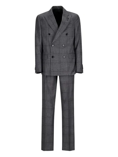 Lardini Long-sleeved Suit Two-piece In Black