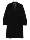 Lardini Classic Double-breasted Coat With Tailored Silhouette In Black