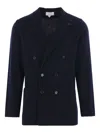 Lardini Double-breasted Coat In Blue