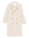 Lardini Double-breasted Wool Coat In Neutral