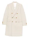Lardini Double-breasted Coat In Neutral
