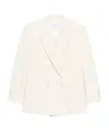 Lardini Double-breasted Corduroy Blazer In White
