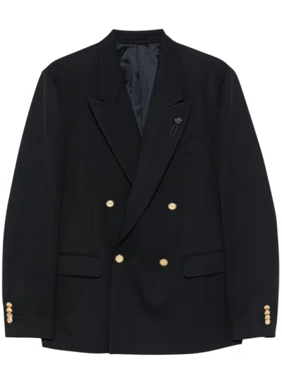 Lardini Double-breasted Feeling Jacket In Blue