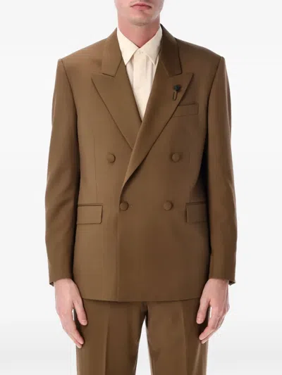 Lardini Soiree Double Breasted Four Button Jacket In Gold