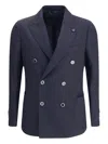 Lardini Double-breasted Blazer In Blue
