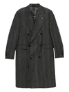 Lardini Peak Lapels Double-breasted Long Coat In Gray