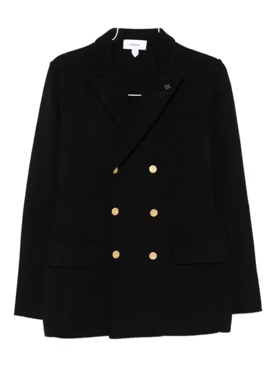 Lardini Double-breasted Jacket In Black