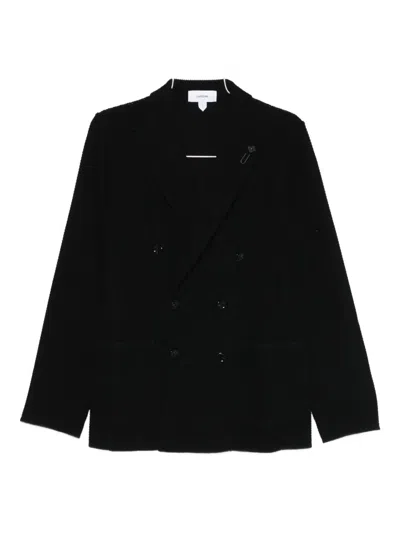 Lardini Double-breasted Jacket In Black