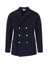Lardini Double-breasted Jacket Flap Pockets In Blue