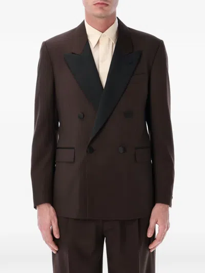 Lardini Elegant Double-breasted Smoking Jacket Size 50 In Brown