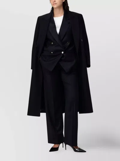Lardini Double-breasted Jacket Featuring Golden Buttons In Black