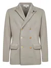 Lardini Double-breasted Jacket In Gray