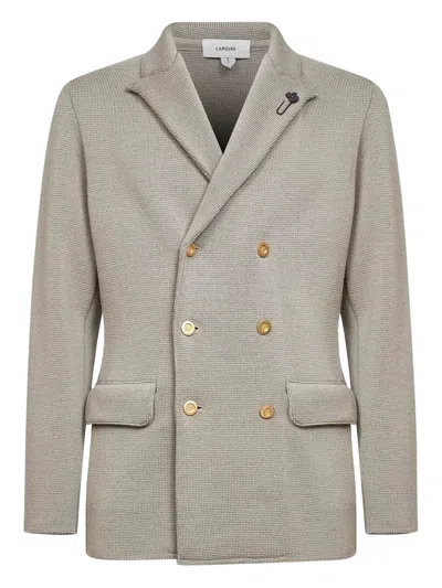 Lardini Double-breasted Jacket In Gray