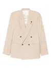 Lardini Double-breasted Jacket In Neutral