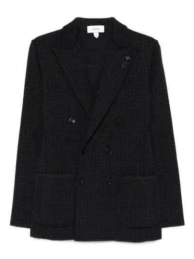 LARDINI DOUBLE-BREASTED JACKET WITH HOUNDSTOOTH PATTERN