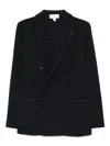 Lardini Double-breasted Jacket With Houndstooth Pattern In Black