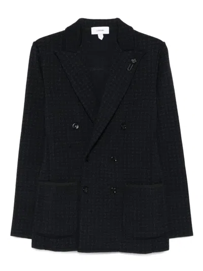 LARDINI DOUBLE-BREASTED JACKET WITH HOUNDSTOOTH PATTERN