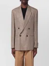 Lardini Double-breasted Jacket With Prince Of Wales Pattern In Neutral
