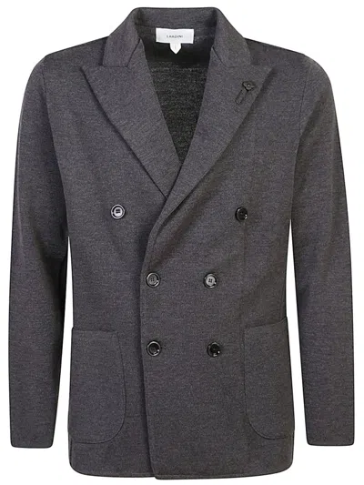 Lardini Brooch-detail Blazer In Grey