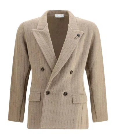 LARDINI LARDINI DOUBLE-BREASTED KNIT JACKET