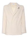 Lardini Single-breasted Jacket In Panna