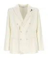Lardini Wool Knitted Blazer In Beige