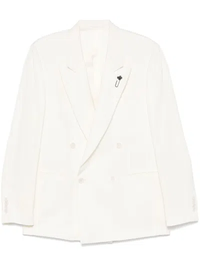 LARDINI LARDINI DOUBLE-BREASTED LIGHT BEIGE JACKET
