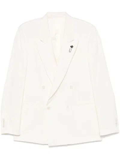 LARDINI DOUBLE-BREASTED LIGHT BEIGE JACKET