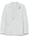 Lardini Linen Double-breasted Jacket Buttoned Cuffs