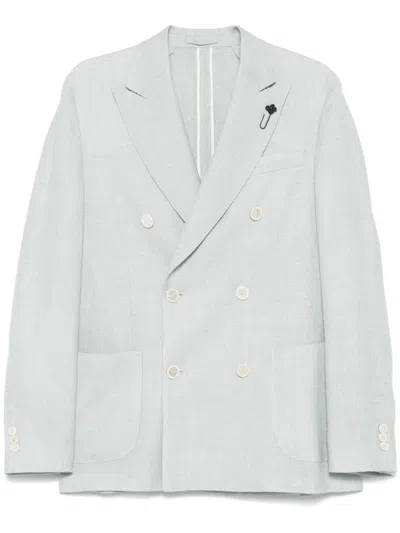 LARDINI DOUBLE-BREASTED LINEN JACKET