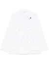 Lardini Double-breasted Linen Jacket With Brooch Detail In White