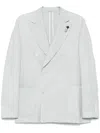 Lardini Linen Double-breasted Jacket Buttoned Cuffs