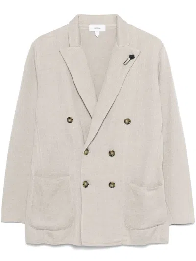 LARDINI LARDINI DOUBLE-BREASTED LINEN JACKET