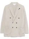 Lardini Double-breasted Linen Jacket With Brooch Detail And English Vents In White