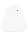 Lardini Double-breasted Linen Jacket With Brooch Detail In White