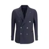 Lardini Double-breasted Blazer In Blue