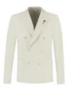 Lardini Double-breasted Patch-pocket Blazer In Neutral