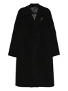 Lardini Double-breasted Pocket Coat In Black