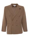 Lardini Man Knit Jacket In Brown