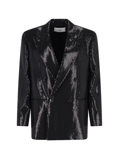 LARDINI DOUBLE-BREASTED SEQUIN BLAZER