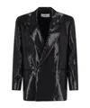 Lardini Double-breasted Sequin Blazer In Black